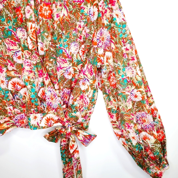 Free People Party Playlist surplice VNeck floral print blouse - Picture 4 of 12